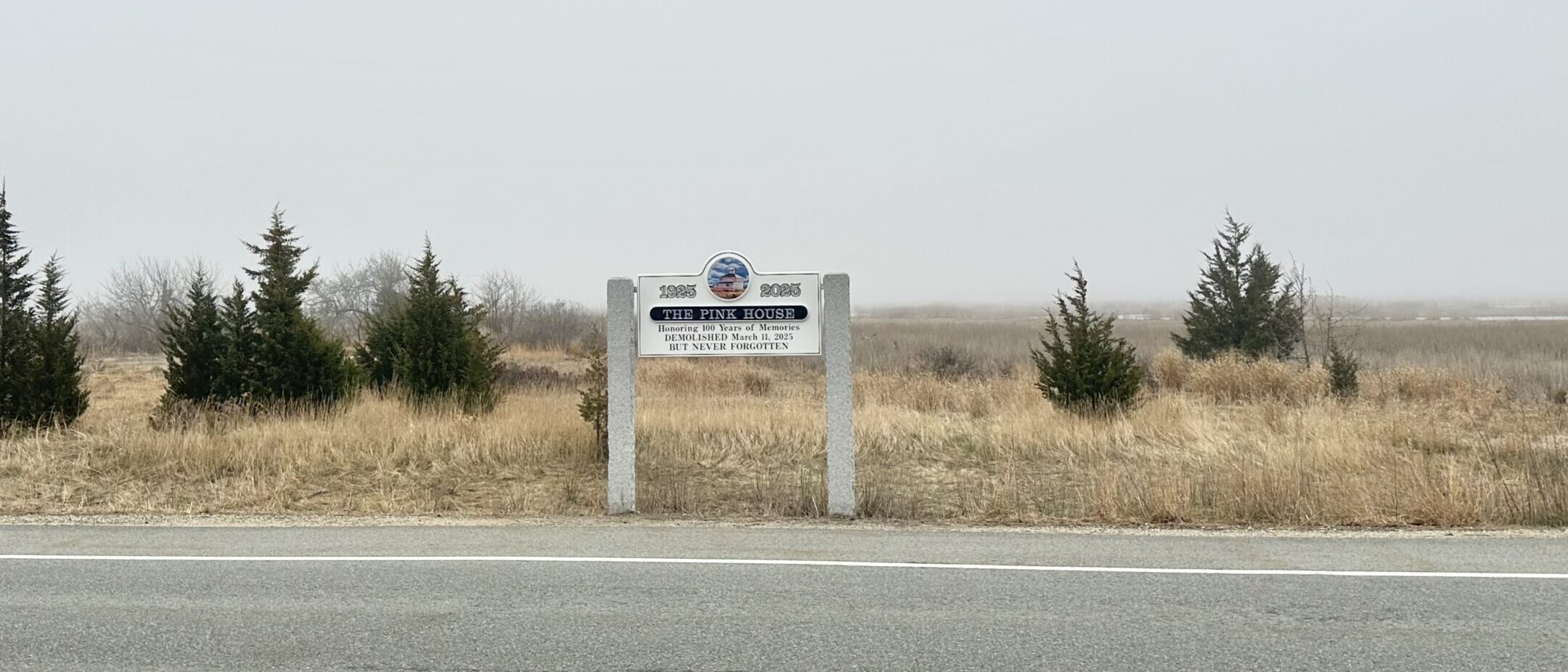 The Pink House Memorial Sign is Elegant and Forceful, but Lacks Visibility